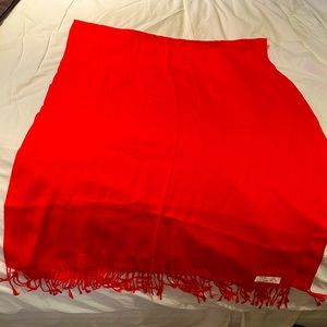 Great bright red scarf for winter bundling up